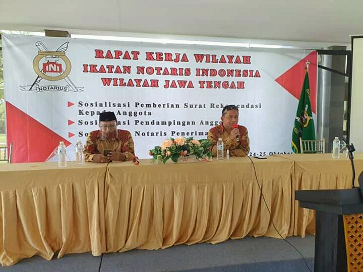 Rapat Kerja Wilayah Pengwil Jateng INI Perihal : *Sosialisasi Pemberian Soal Rekomendasi Kepada Anggota *Sosialisasi Pendampingan Kepada Anggota *Sosialisasi Notaris Penerima Magang