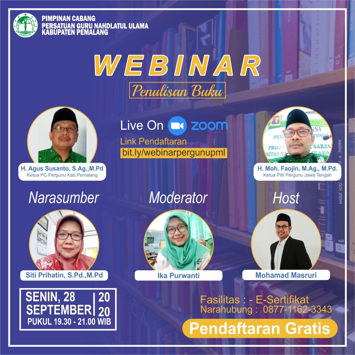 Giatkan Minat Menulis, PERGUNU Pemalang Gelar Webinar