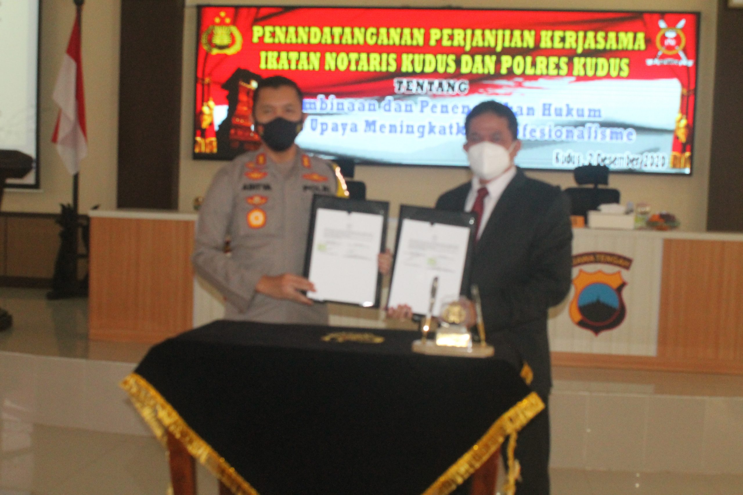 Penandatanganan MOU Antara Pengda Kabupaten Kudus INI Dengan Polres Kudus Berjalan Sukses Dan Lancar, Siap Jalin Sinergitas – Harmonisasi