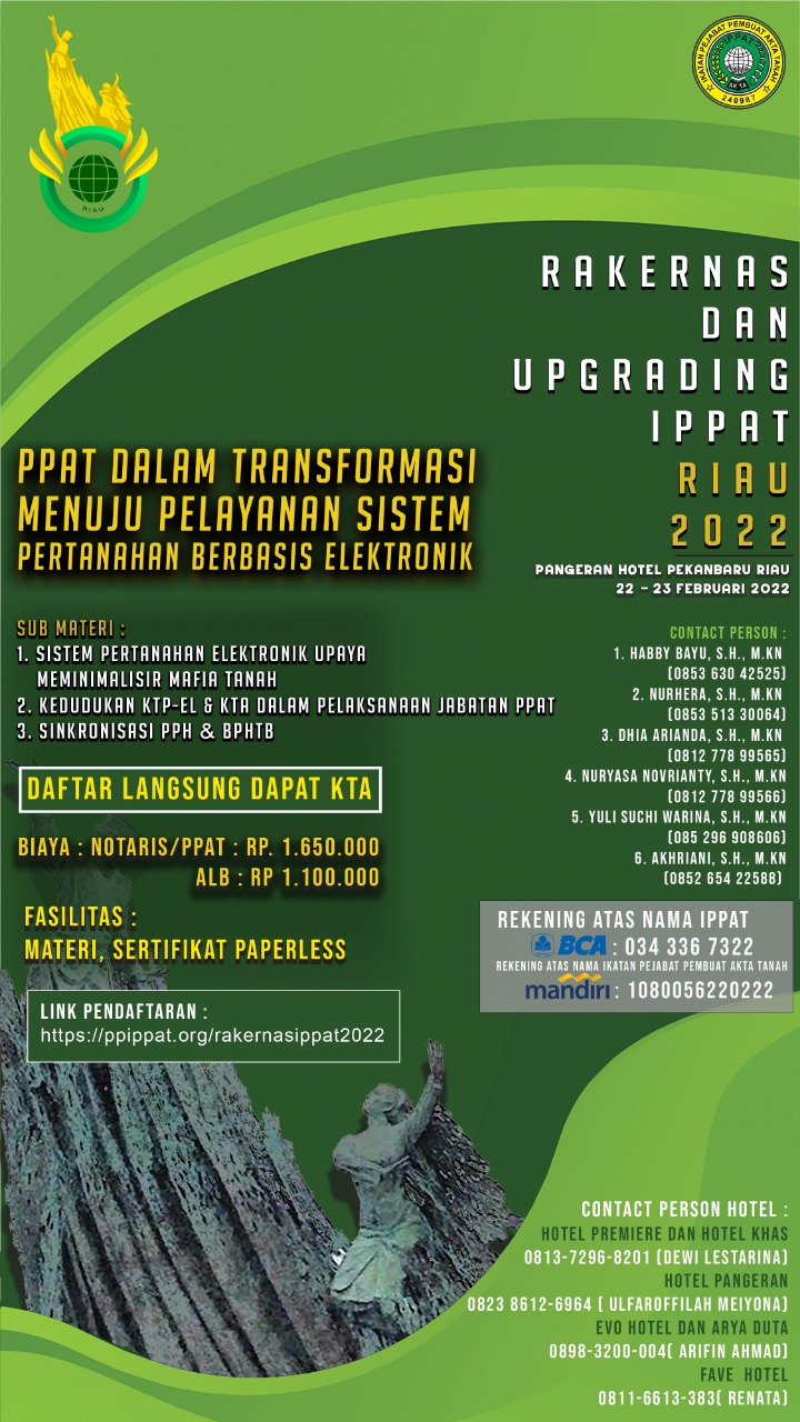 UNDANGAN  RAKERNAS & UPGRADING IPPAT 2022 DI  PEKANBARU, RIAU